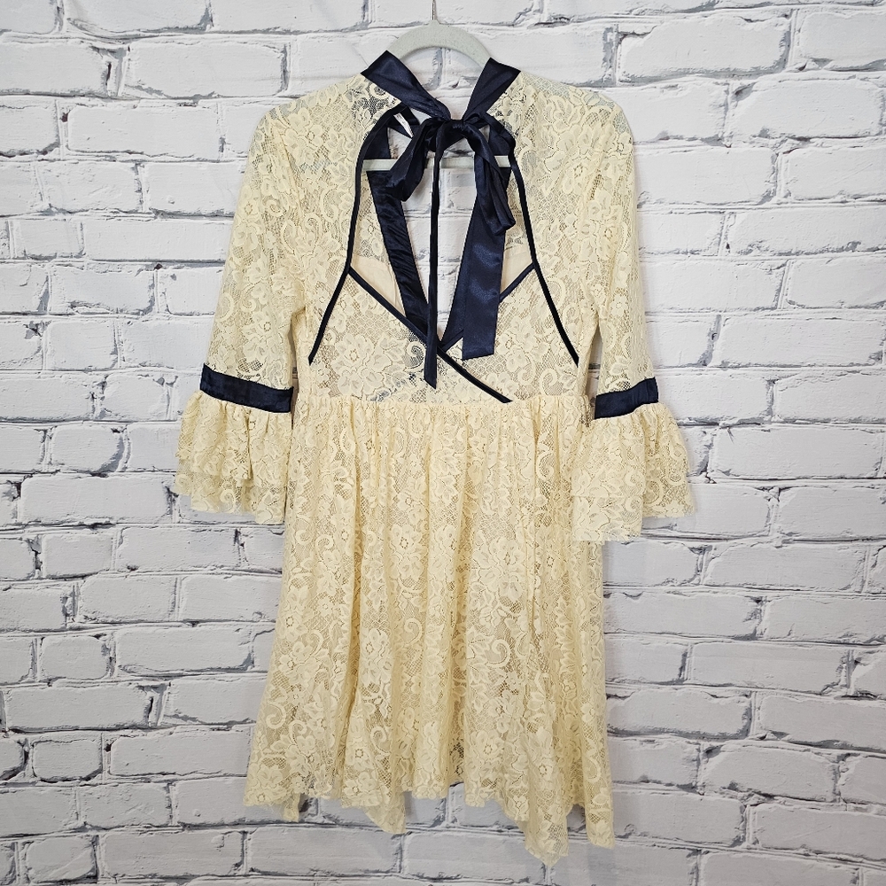 Free People Gilded Lace Mini Dress - Picture 3 of 8